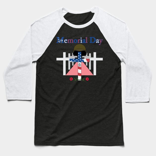 Memorial Day Baseball T-Shirt by GilbertoMS